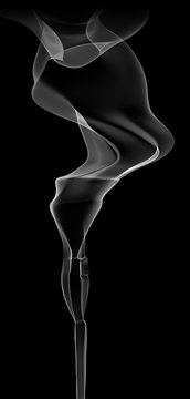 Volute de fum&eacute;e blanche sur fond noir 4