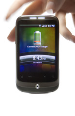 mobile phone with charger connect message
