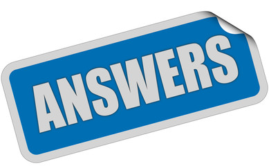 Sticker blau eckig 1Z curl oben ANSWERS