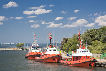 Cargo harbor in Poland - Gdansk - Danzig.