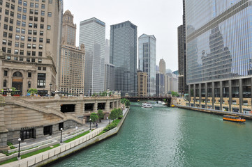 Naklejka premium Śródmieście Chicago Riverside