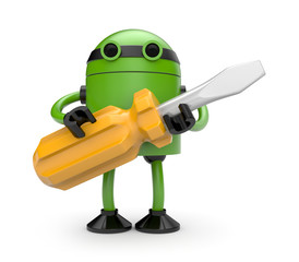 Robot with screwdriver