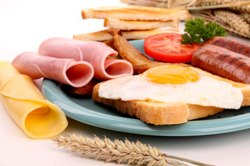 Breakfast on a white background