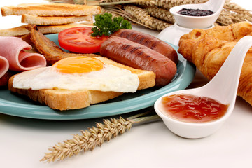 Breakfast on a white background