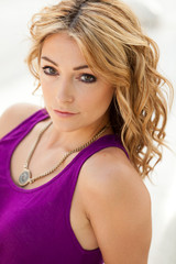 Fototapeta premium Beautiful young woman outdoor portrait