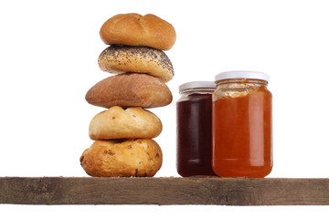 Breakfast on a white background
