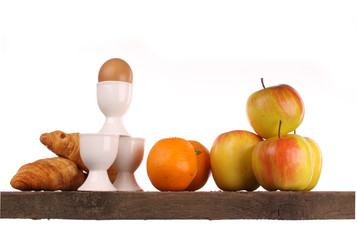 Breakfast on a white background