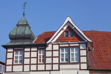 Detailaufnahme eines Fachwerkhauses