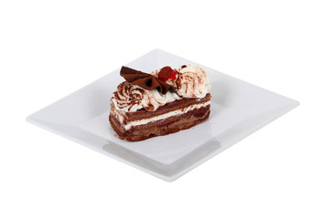 Slice of chocolate cake