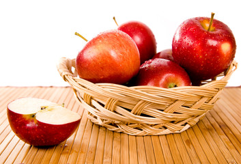 Apples in a yellow basket