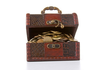 Open chest with coins