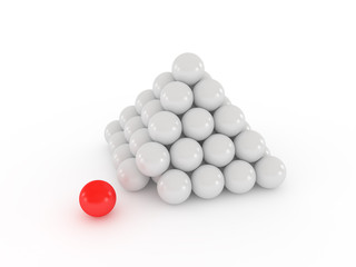 Pyramid with red ball