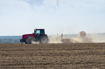 Tractor working in the field.