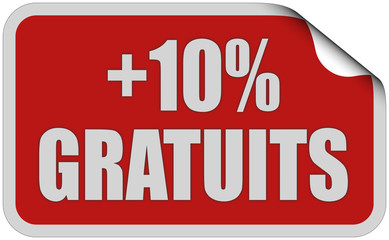 Sticker rot eckig curl oben +10% GRATUITS