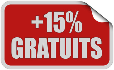 Sticker rot eckig curl oben +15% GRATUITS