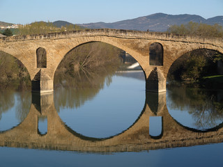 Romanesque bridge At Puente la Reina, Spain, UNESCO