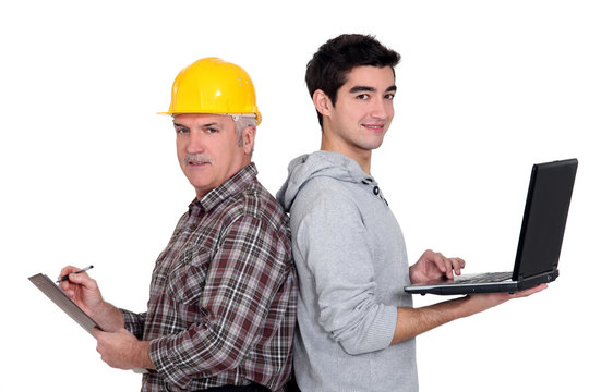 A handyman and his apprentice.