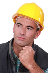 Builder holding clenched fist