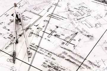 Business background made out of construction plans