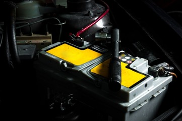 Car battery inside the car