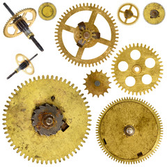 cogwheels gears on white background
