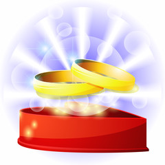 Box with wedding rings