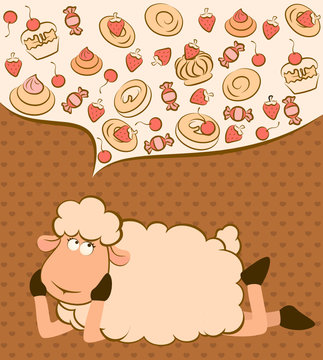 Vintage background with sweet cakes.