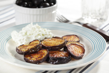 Roasted eggplants with tzatziki