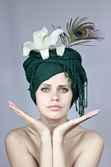 Model in a headdress