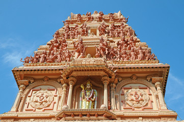 Facade Of A Hindu Temple Showing The Details