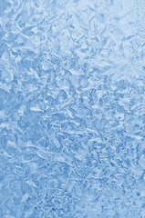 Blue frozen glass winter