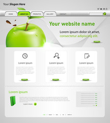 web design vector template with apple