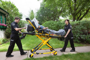 Senior on Ambulance Stretcher