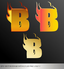 eps Vector image: initials (b)  metallic fire logo Ⅴ