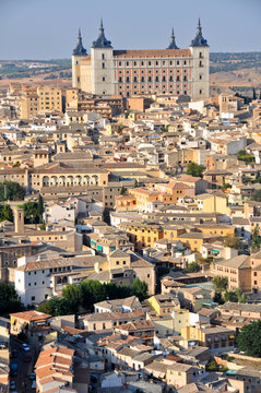 Panoramic view of Toledo and Alcazar, Spain