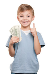 Boy with dollars