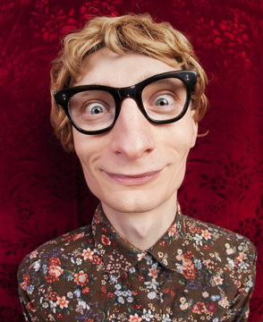 Funny nerdy guy