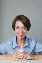 girl with milkshake