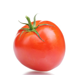 Ripe red tomato isolated on white