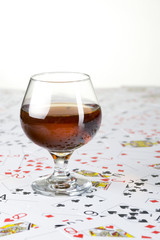 Cognac and playing card