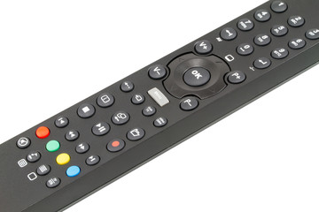 Digital television box remote control isolated on white