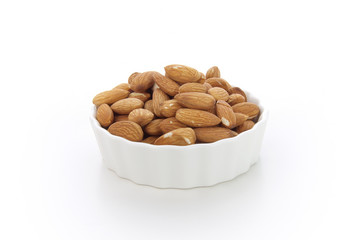 A pile of roasted almonds