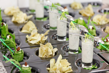 greek yogurt  with arugula rolls