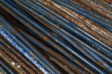 blue rusty pipe line