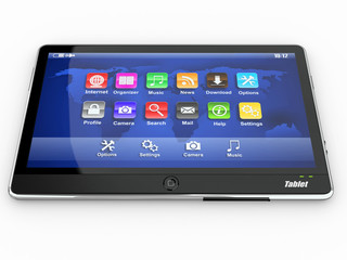 Tablet pc on white background. 3d