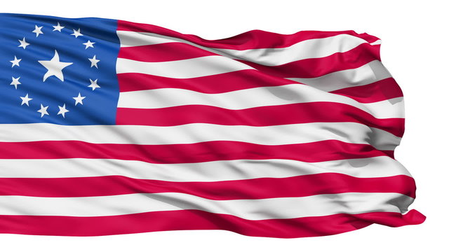 FALLOUT Realistic 3D detailed fallout flag in the wind