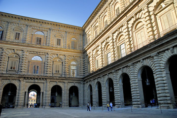 Fototapeta na wymiar Dziedziniec Palazzo Pitti we Florencji Toskanii Włoszech