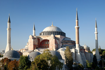 Fototapeta na wymiar hagia sophia mosque in instanbul turkey