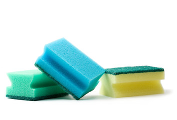 Bath sponges isolated on the white background
