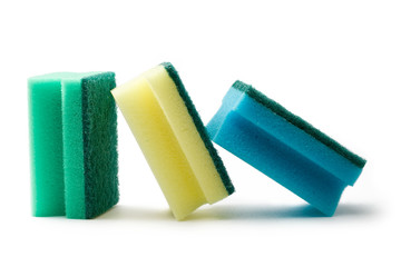 Bath sponges isolated on the white background